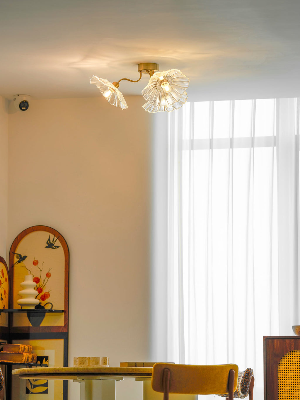 Lotus Leaf Glass Ceiling Lamp