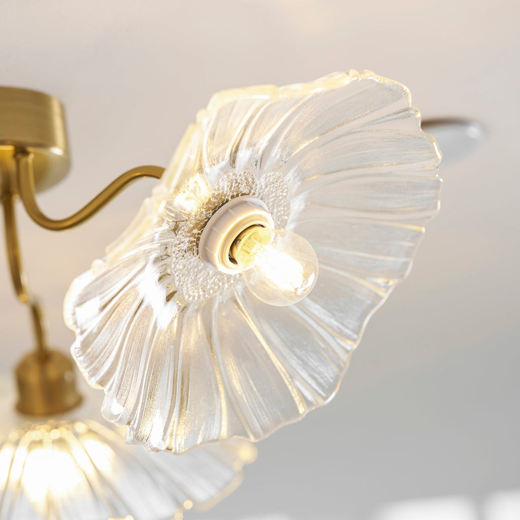Lotus Leaf Glass Ceiling Lamp