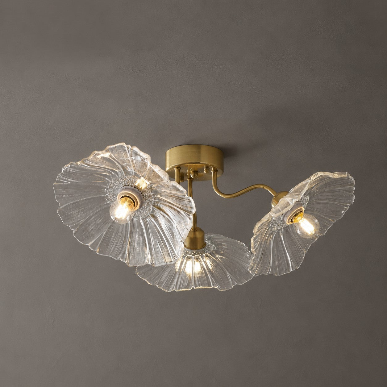 Lotus Leaf Glass Ceiling Lamp