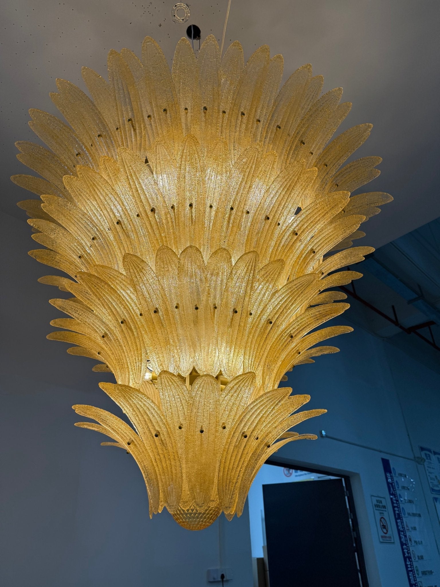 Glass Palmette Chandelier