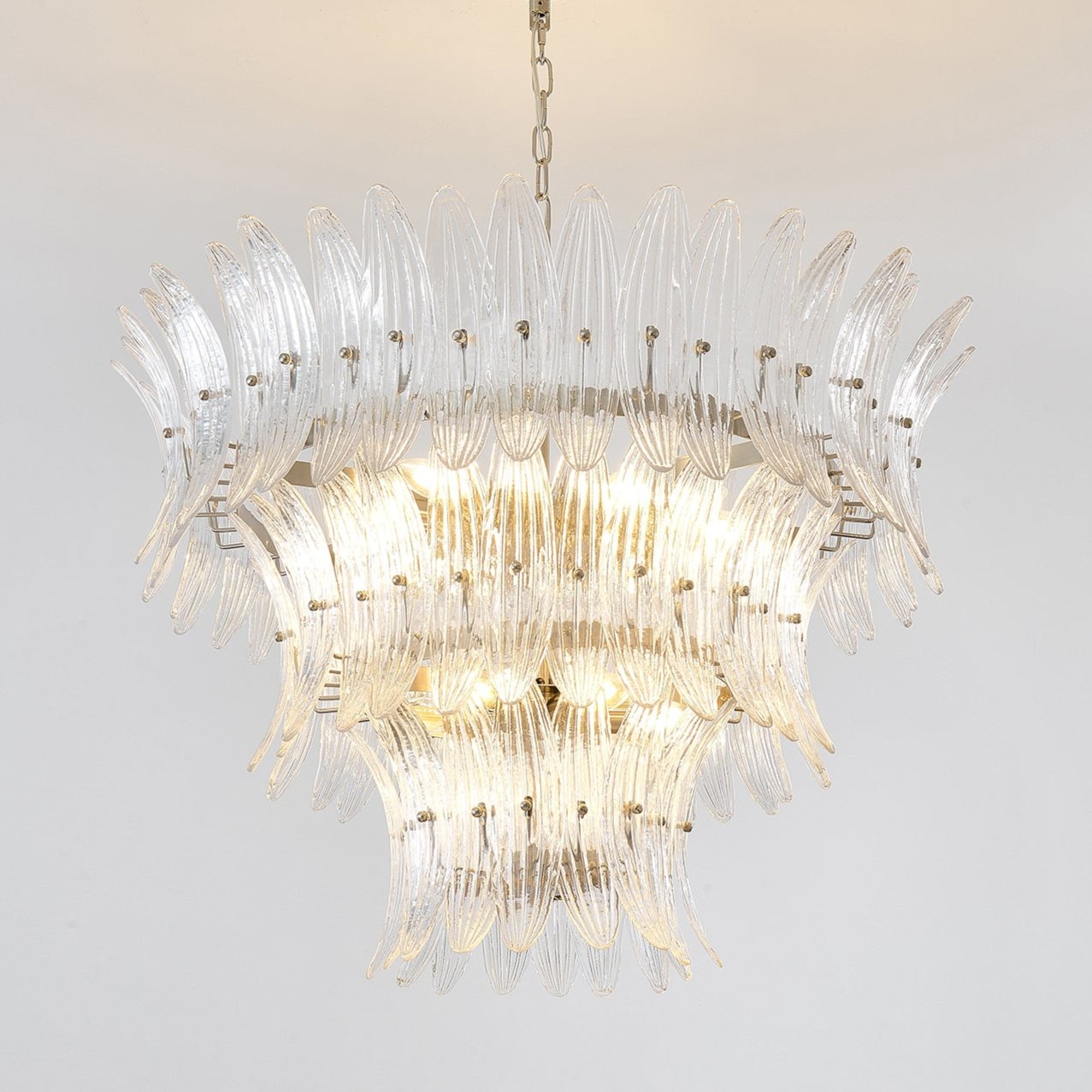 Glass Palmette Chandelier