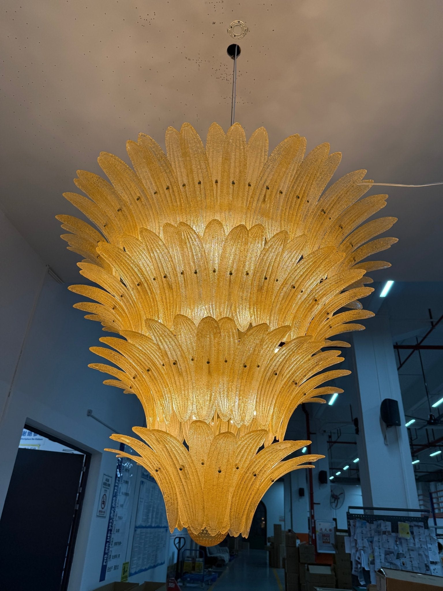 Glass Palmette Chandelier