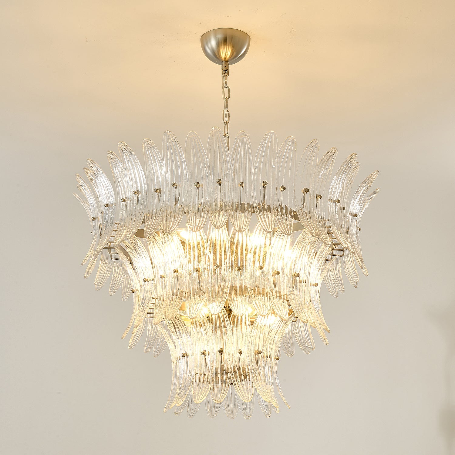 Glass Palmette Chandelier