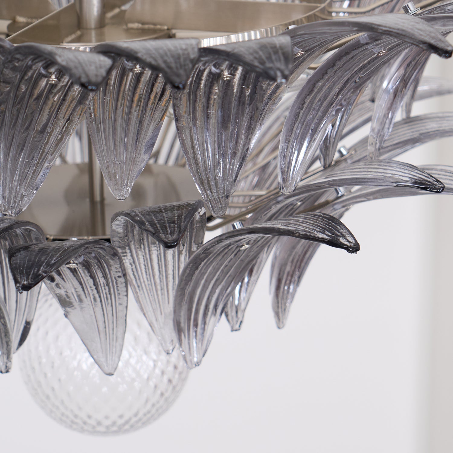 Glass Palmette Transparent Chandelier