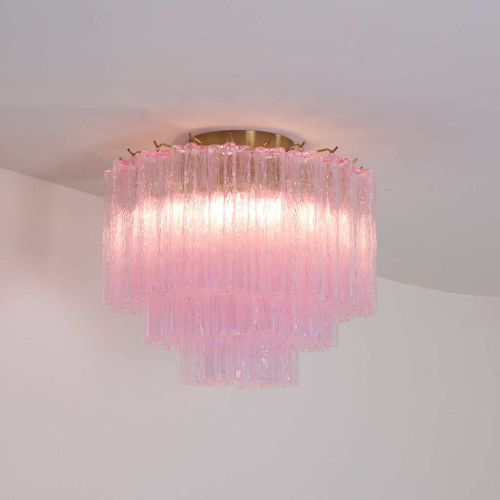 Tubes Pink Glass Ceiling Light