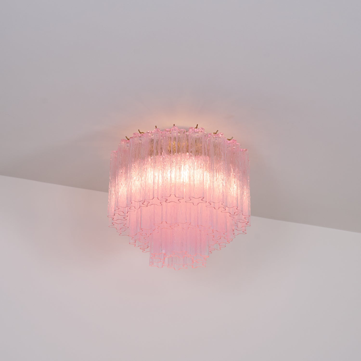 Tubes Pink Glass Ceiling Light