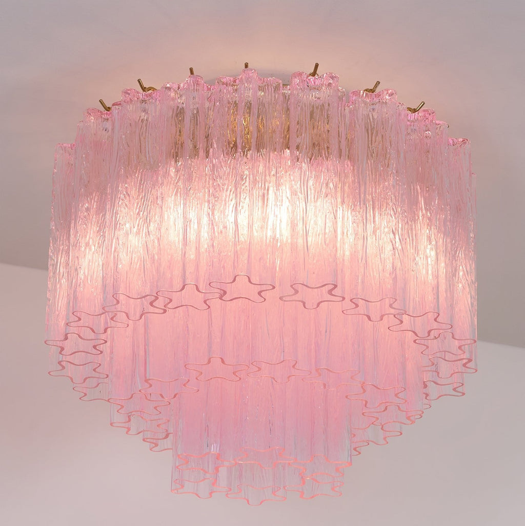 Tubes Pink Glass Ceiling Light
