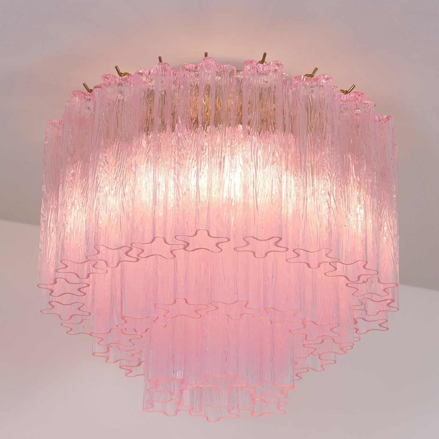 Tubes Pink Glass Ceiling Light