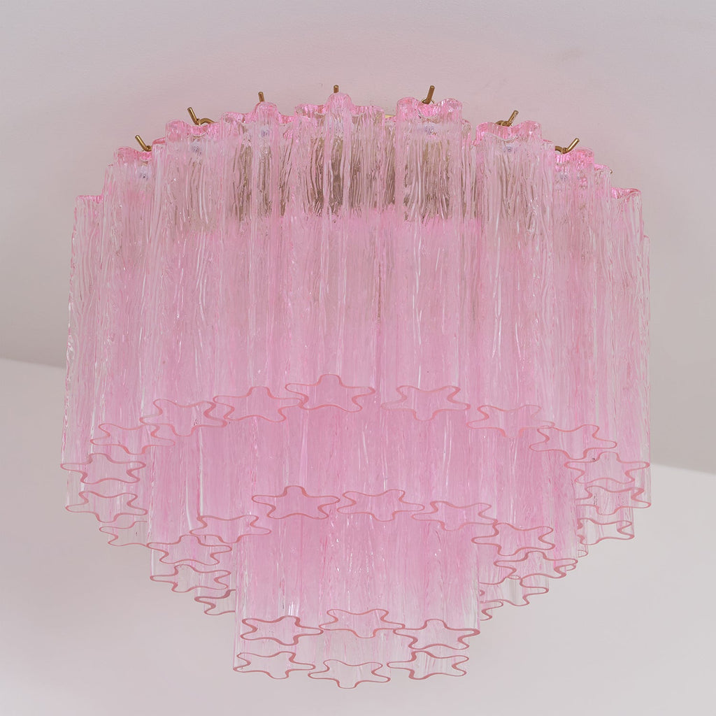 Tubes Pink Glass Ceiling Light