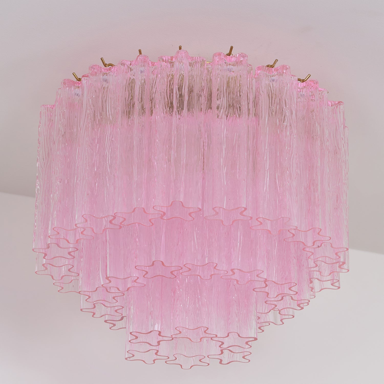 Tubes Pink Glass Ceiling Light