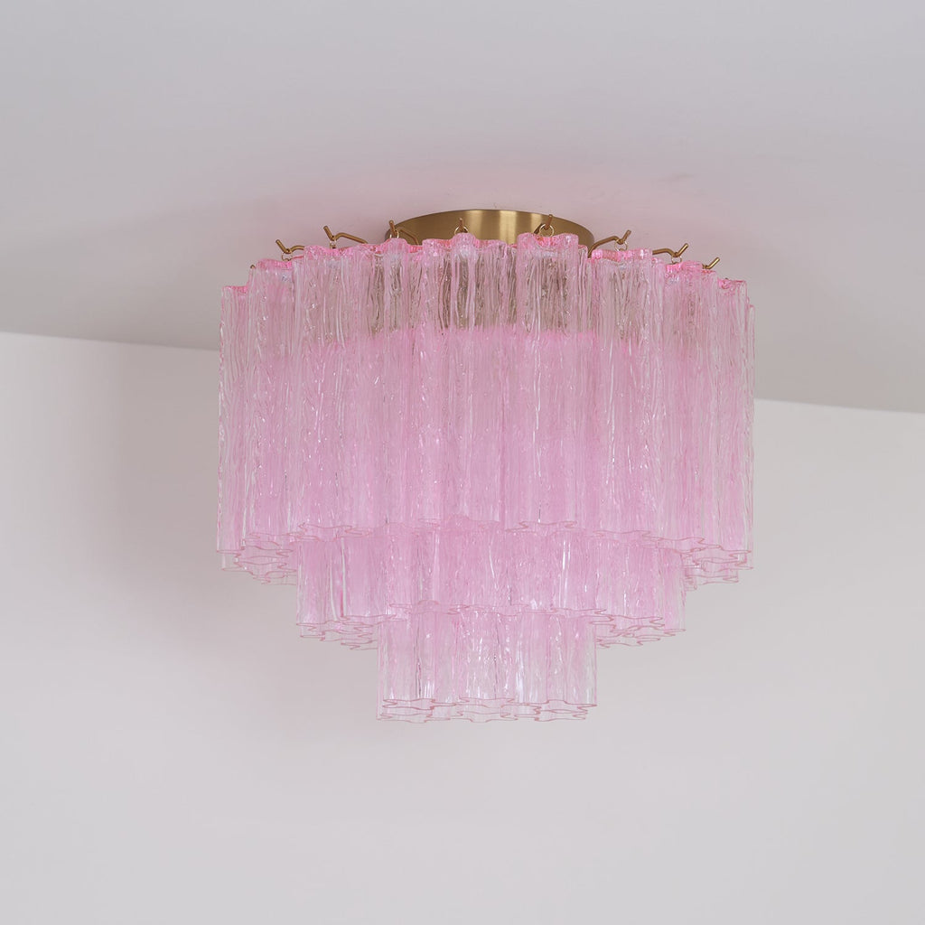 Tubes Pink Glass Ceiling Light