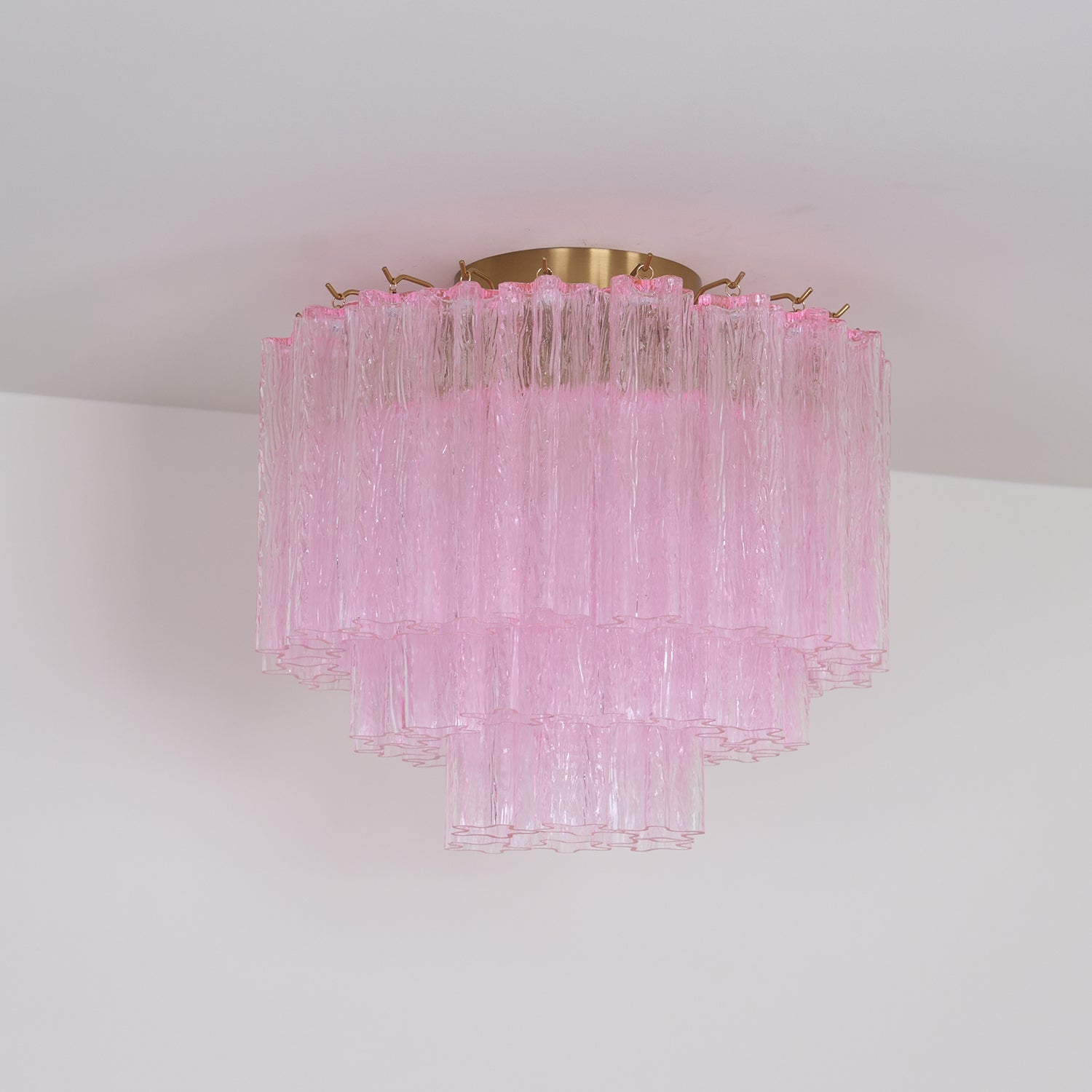 Tubes Pink Glass Ceiling Light