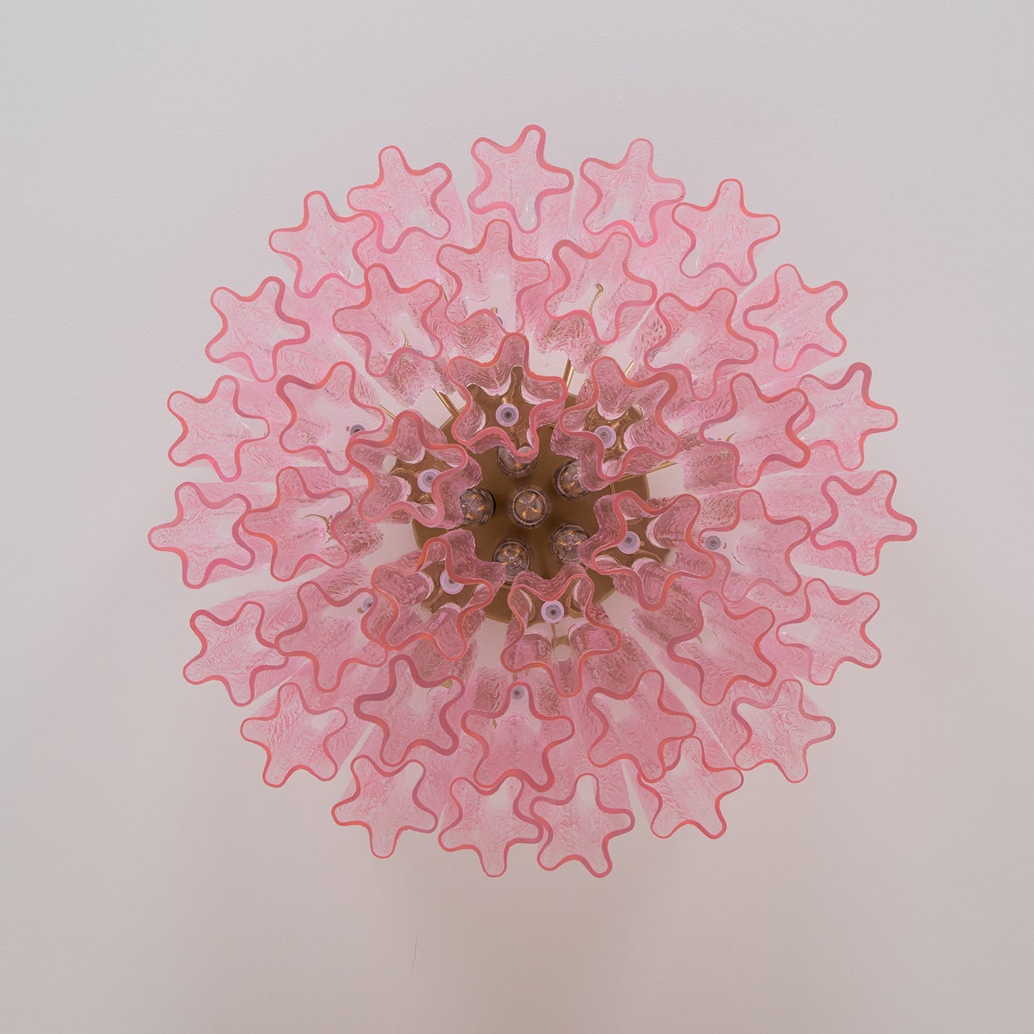 Tubes Pink Glass Ceiling Light