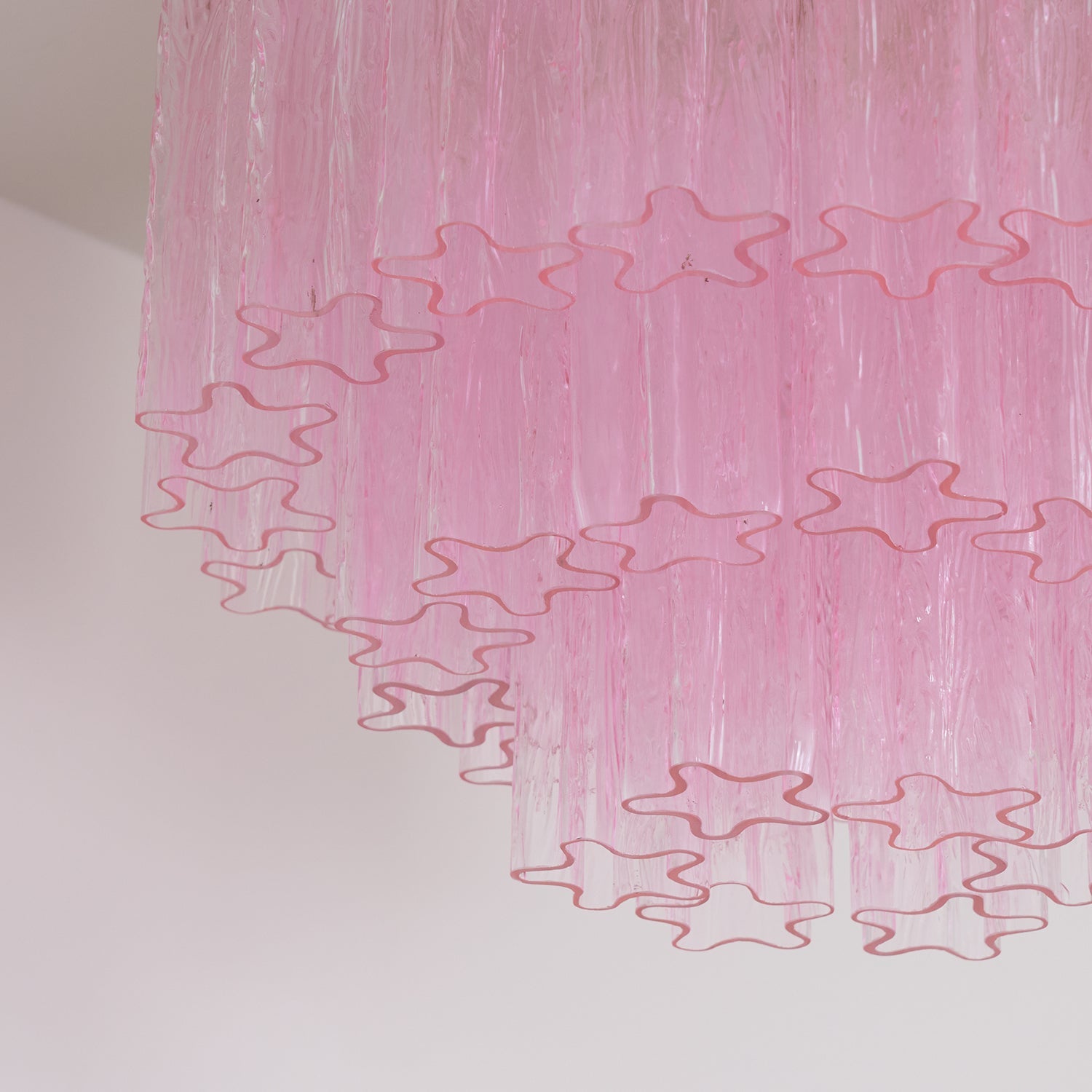 Tubes Pink Glass Ceiling Light