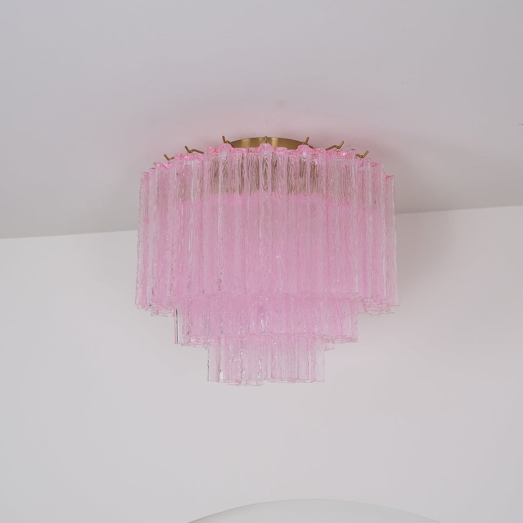 Tubes Pink Glass Ceiling Light