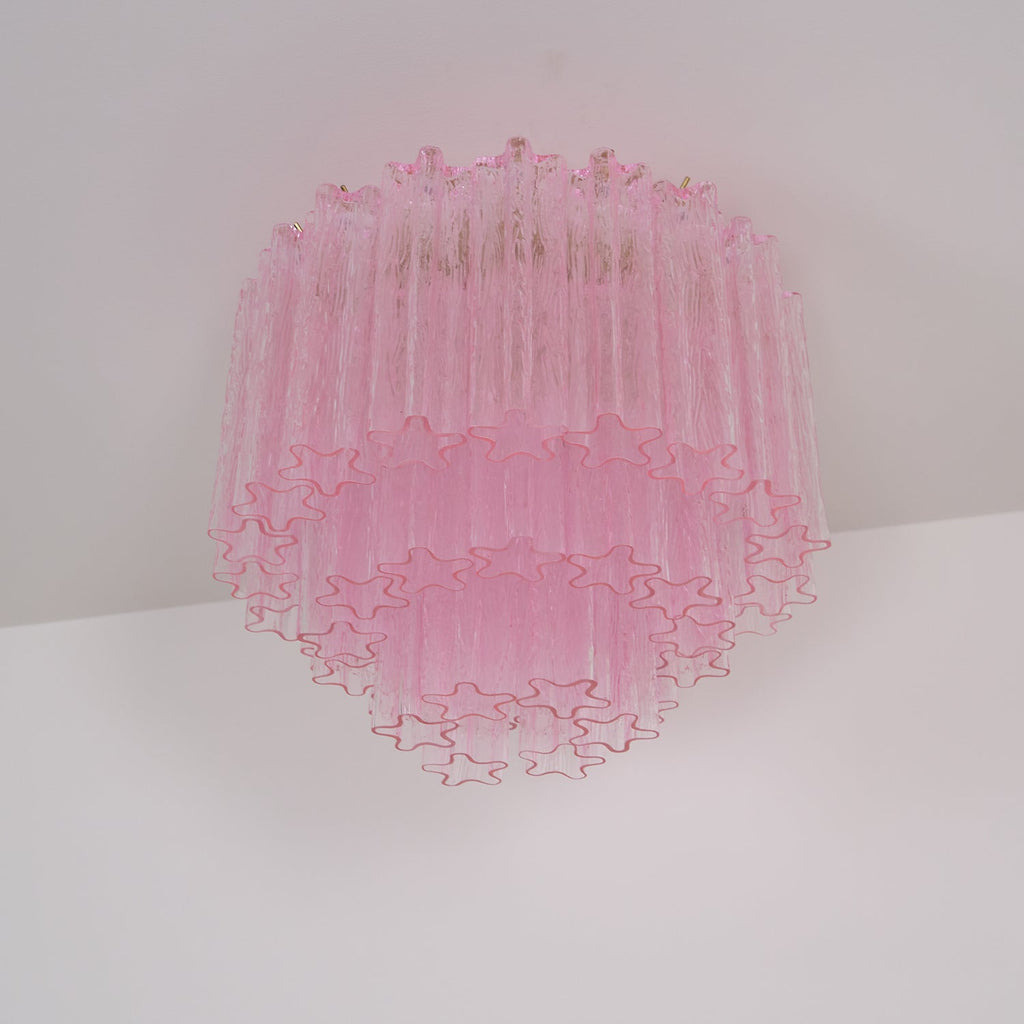 Tubes Pink Glass Ceiling Light