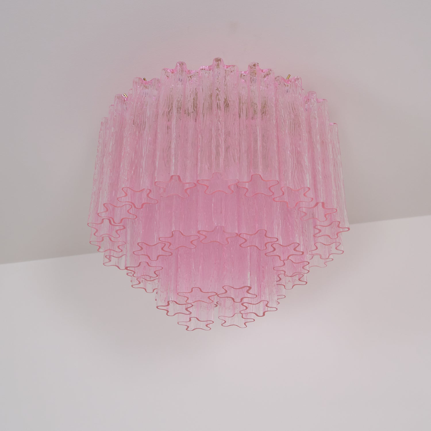 Tubes Pink Glass Ceiling Light