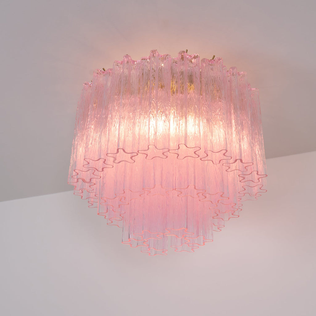 Tubes Pink Glass Ceiling Light