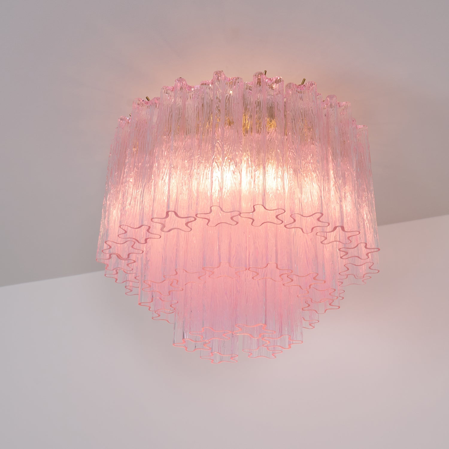 Tubes Pink Glass Ceiling Light