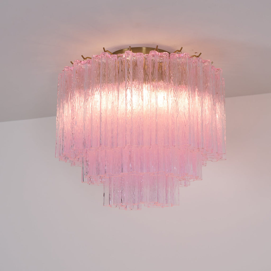 Tubes Pink Glass Ceiling Light