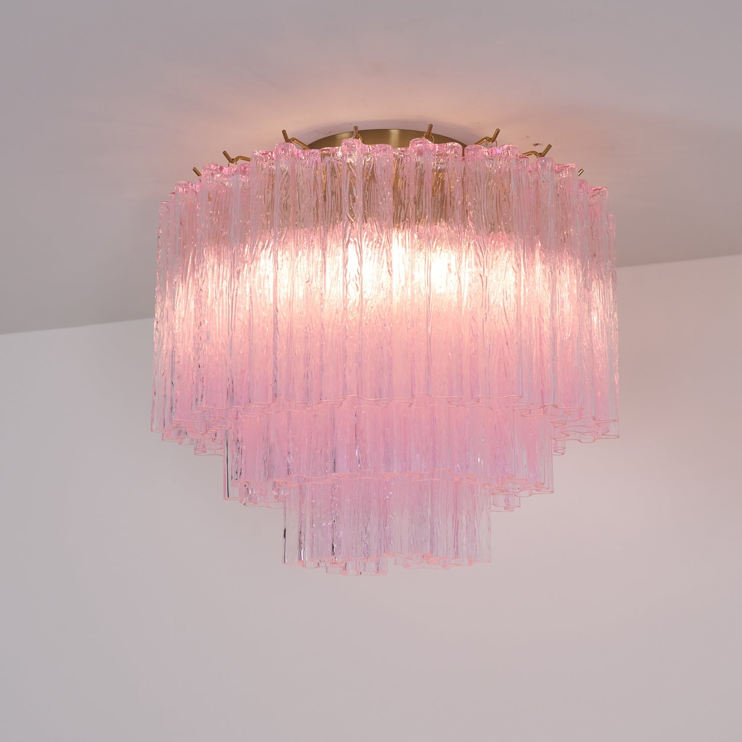 Tubes Pink Glass Ceiling Light