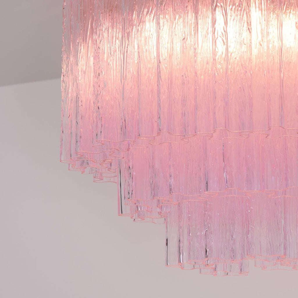 Tubes Pink Glass Ceiling Light