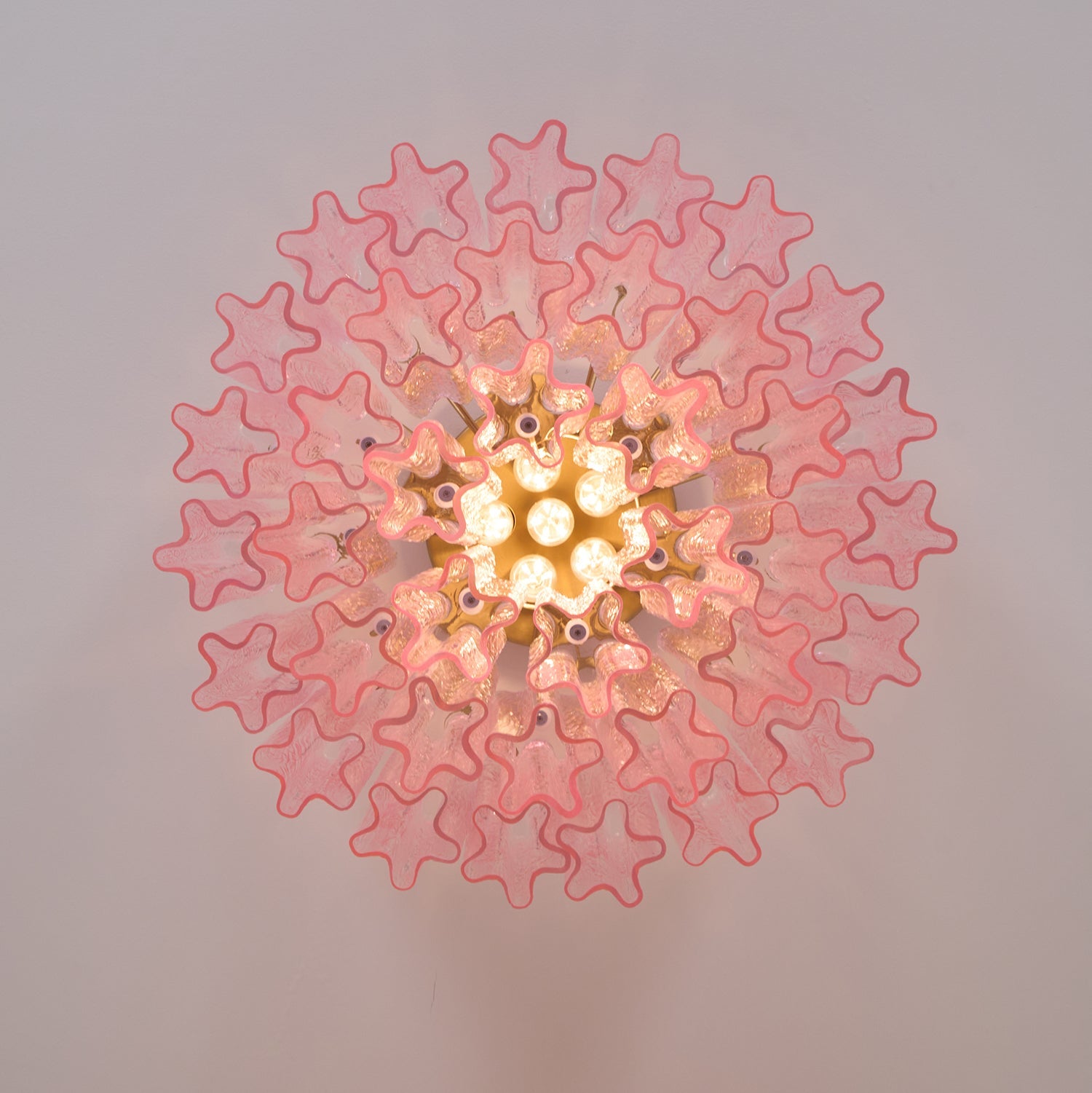 Tubes Pink Glass Ceiling Light
