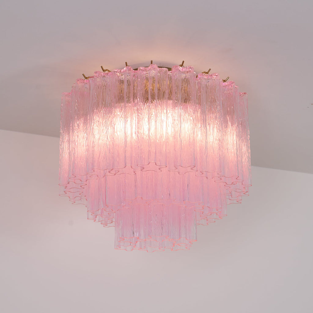 Tubes Pink Glass Ceiling Light