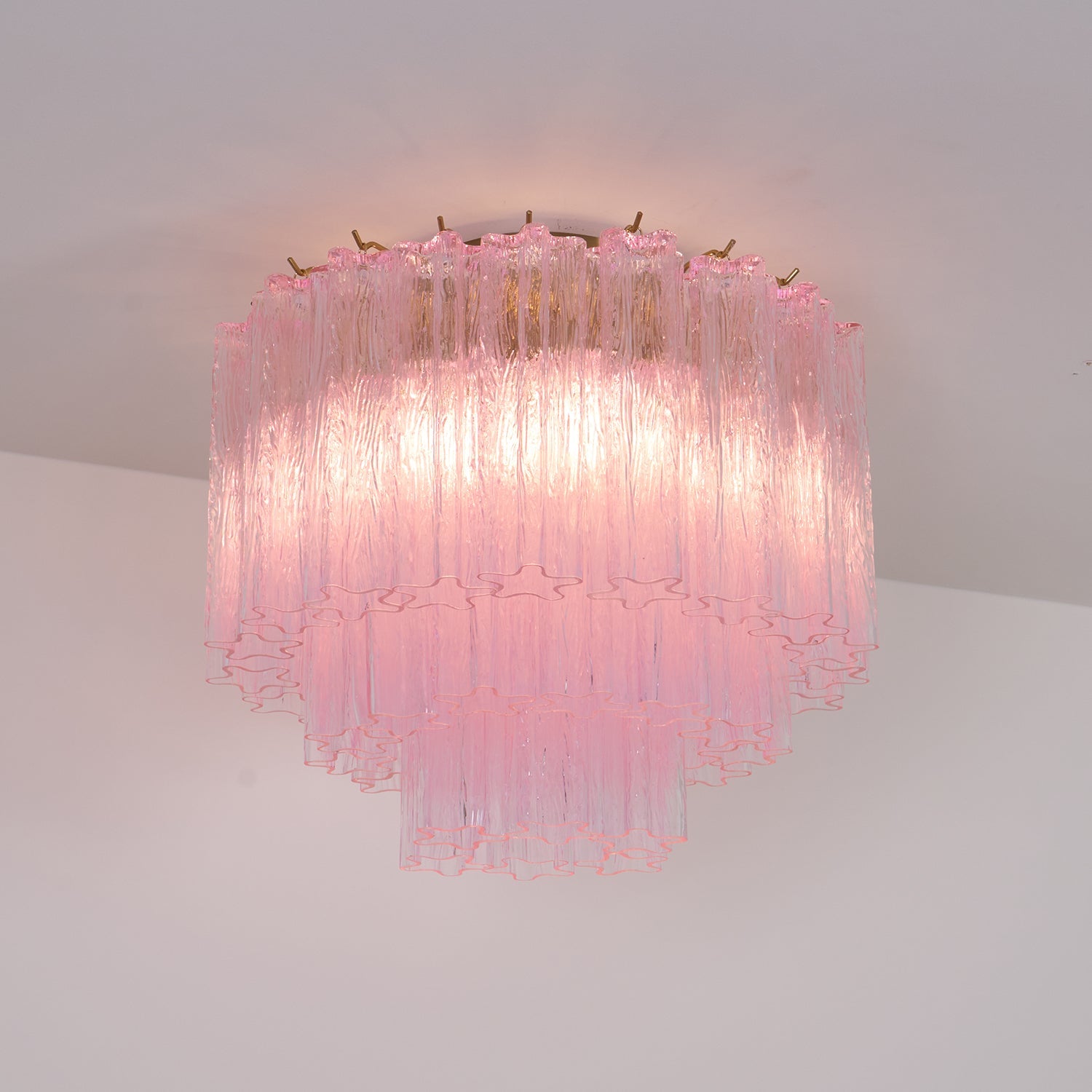 Tubes Pink Glass Ceiling Light