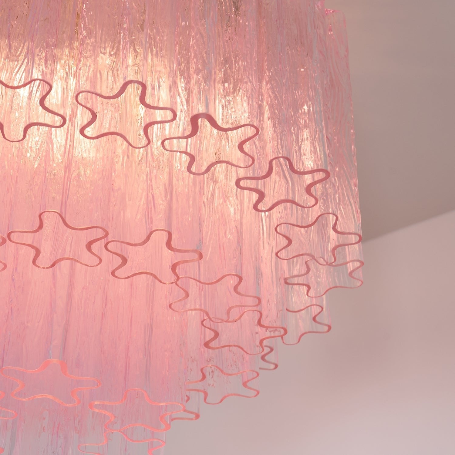 Tubes Pink Glass Ceiling Light