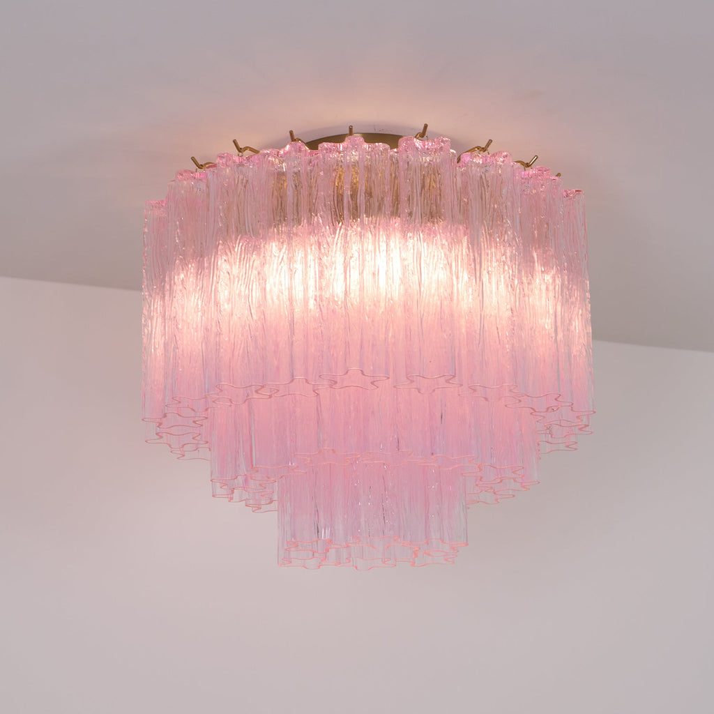 Tubes Pink Glass Ceiling Light