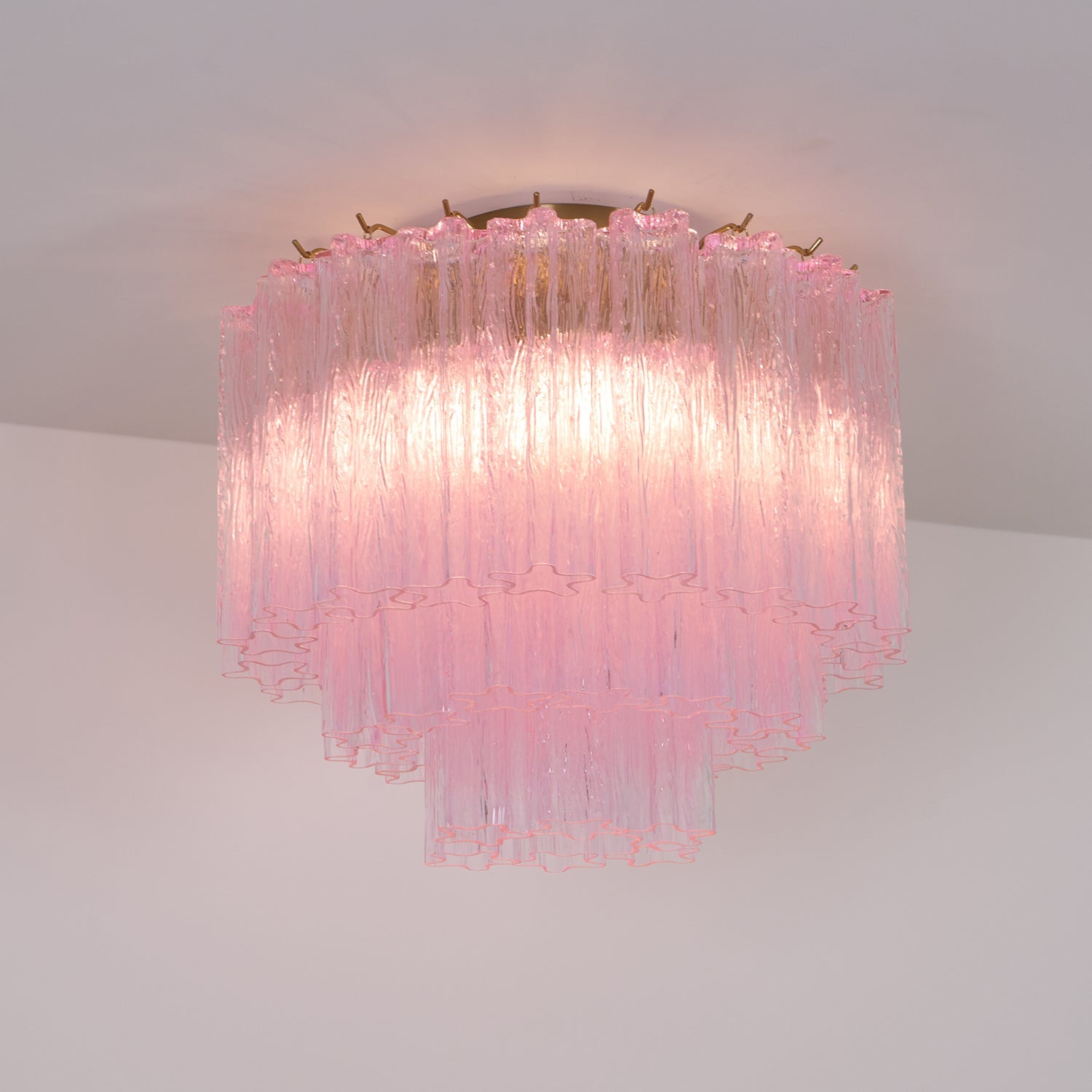 Tubes Pink Glass Ceiling Light
