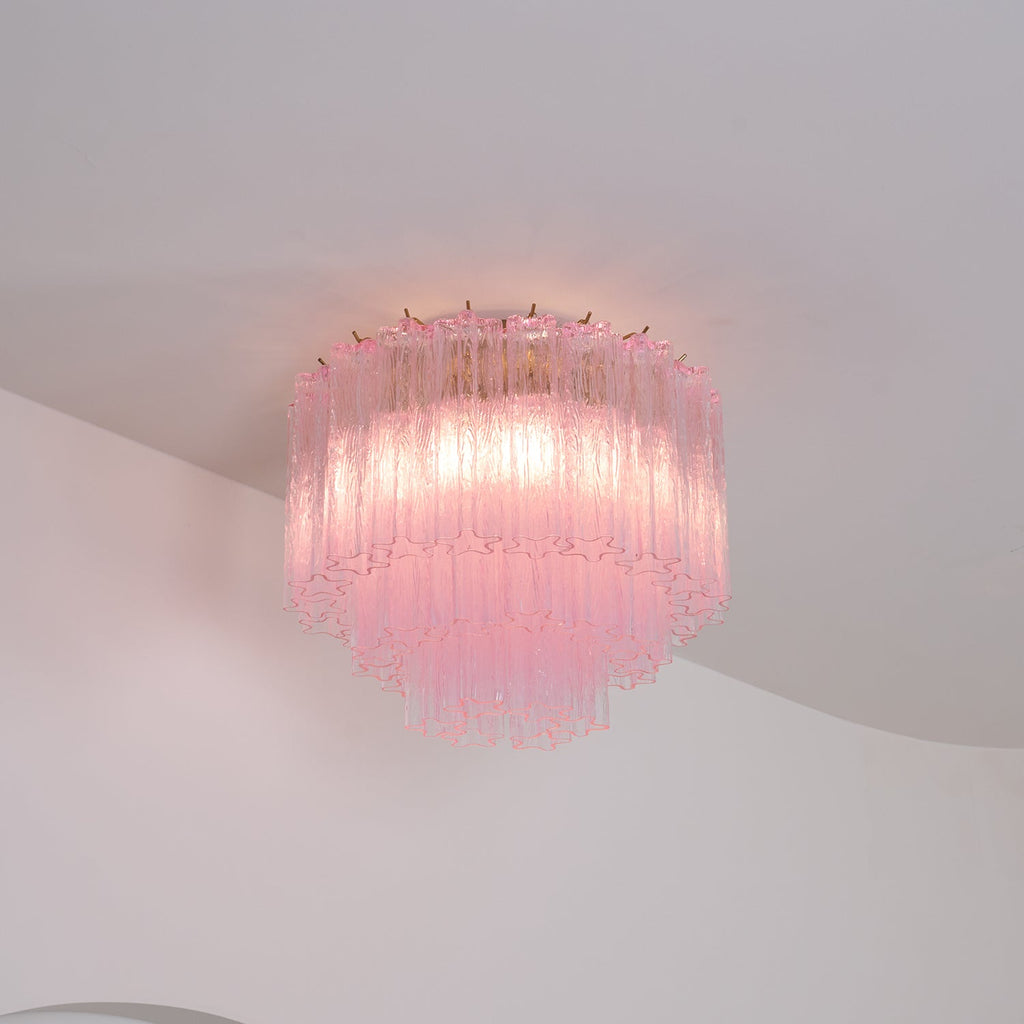 Tubes Pink Glass Ceiling Light