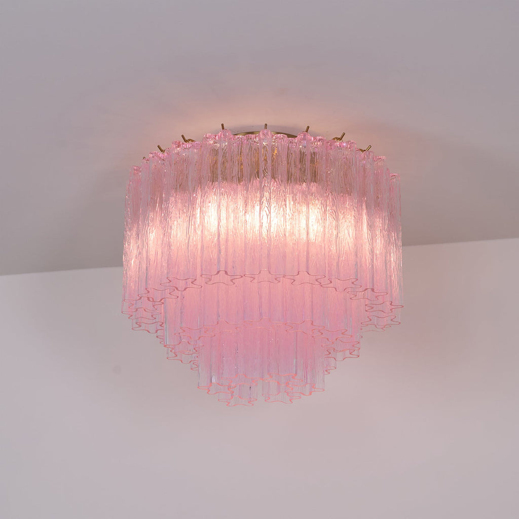 Tubes Pink Glass Ceiling Light