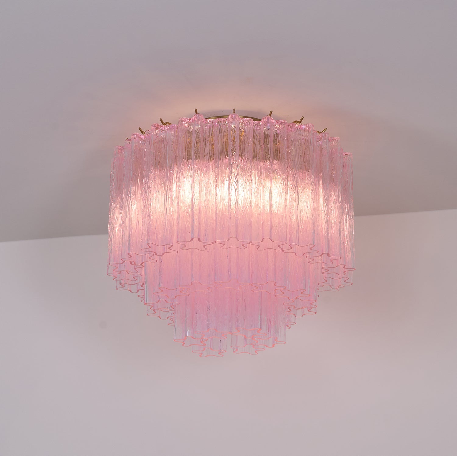 Tubes Pink Glass Ceiling Light