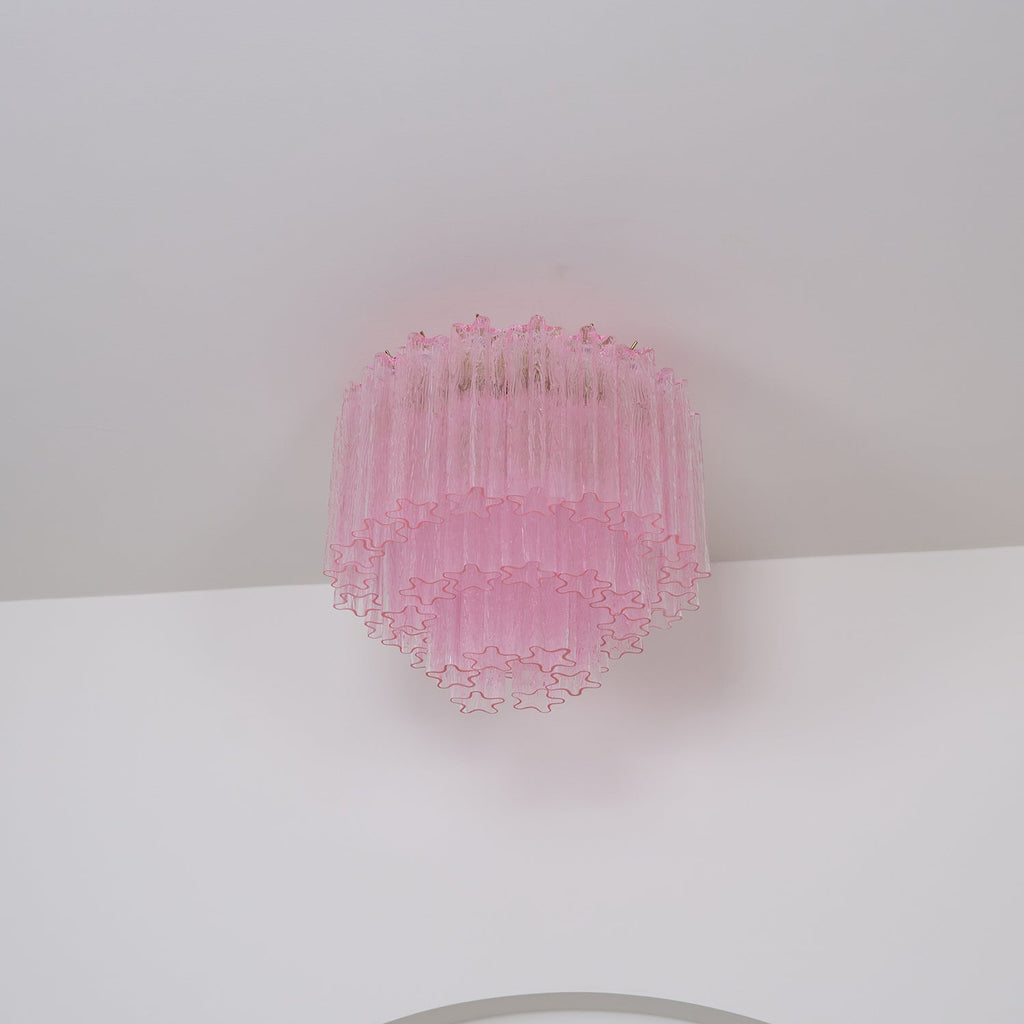 Tubes Pink Glass Ceiling Light