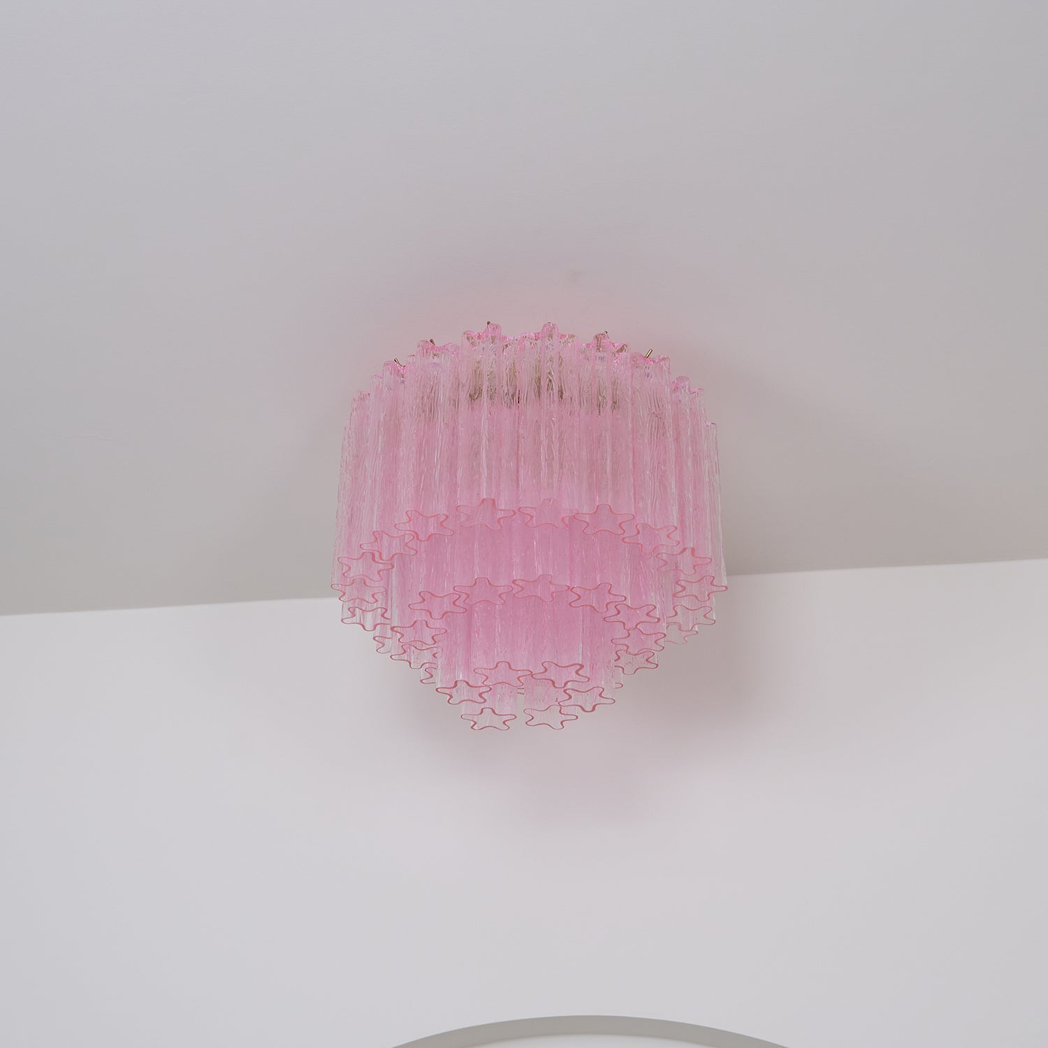 Tubes Pink Glass Ceiling Light