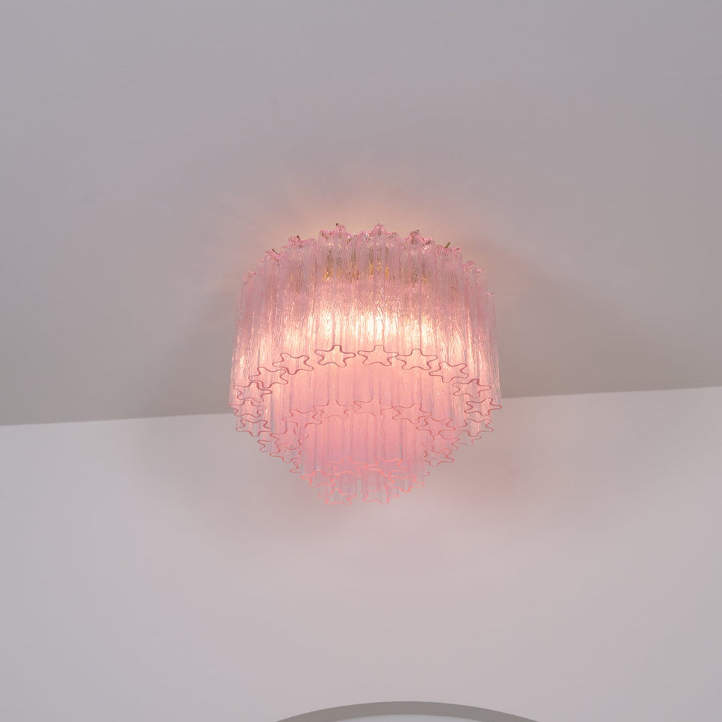 Tubes Pink Glass Ceiling Light