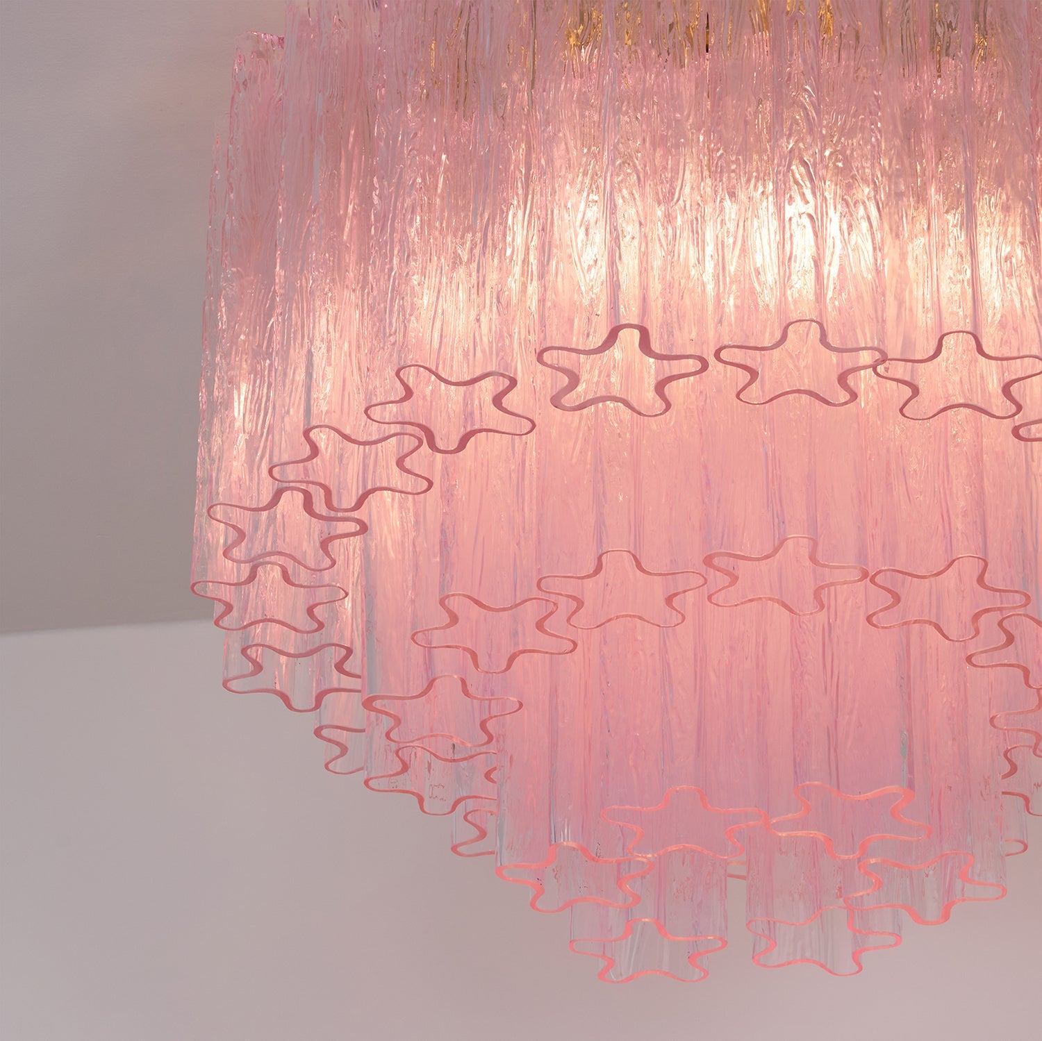 Tubes Pink Glass Ceiling Light