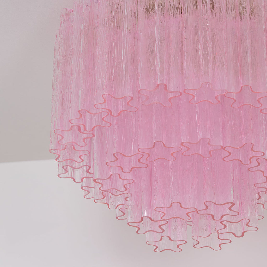 Tubes Pink Glass Ceiling Light