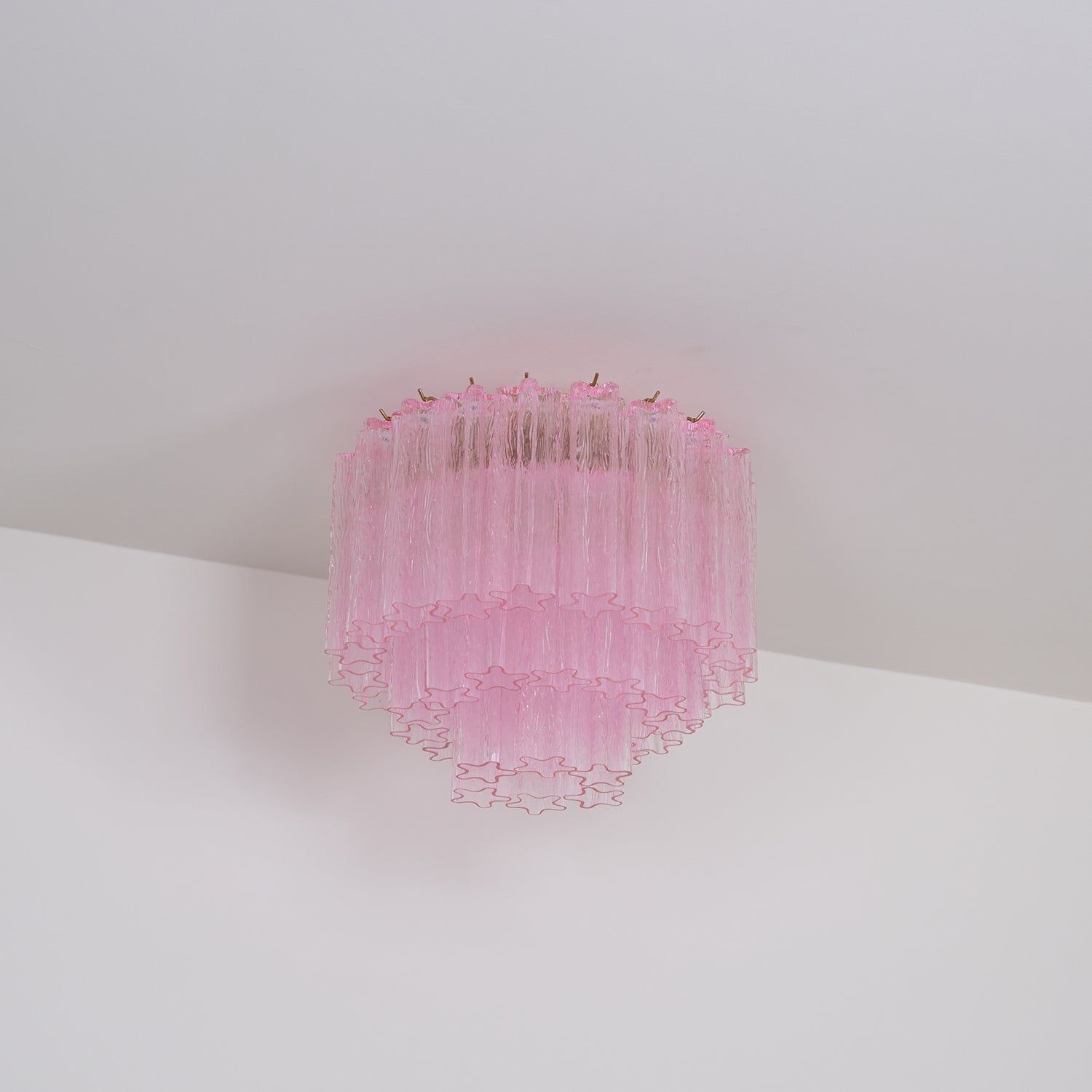 Tubes Pink Glass Ceiling Light