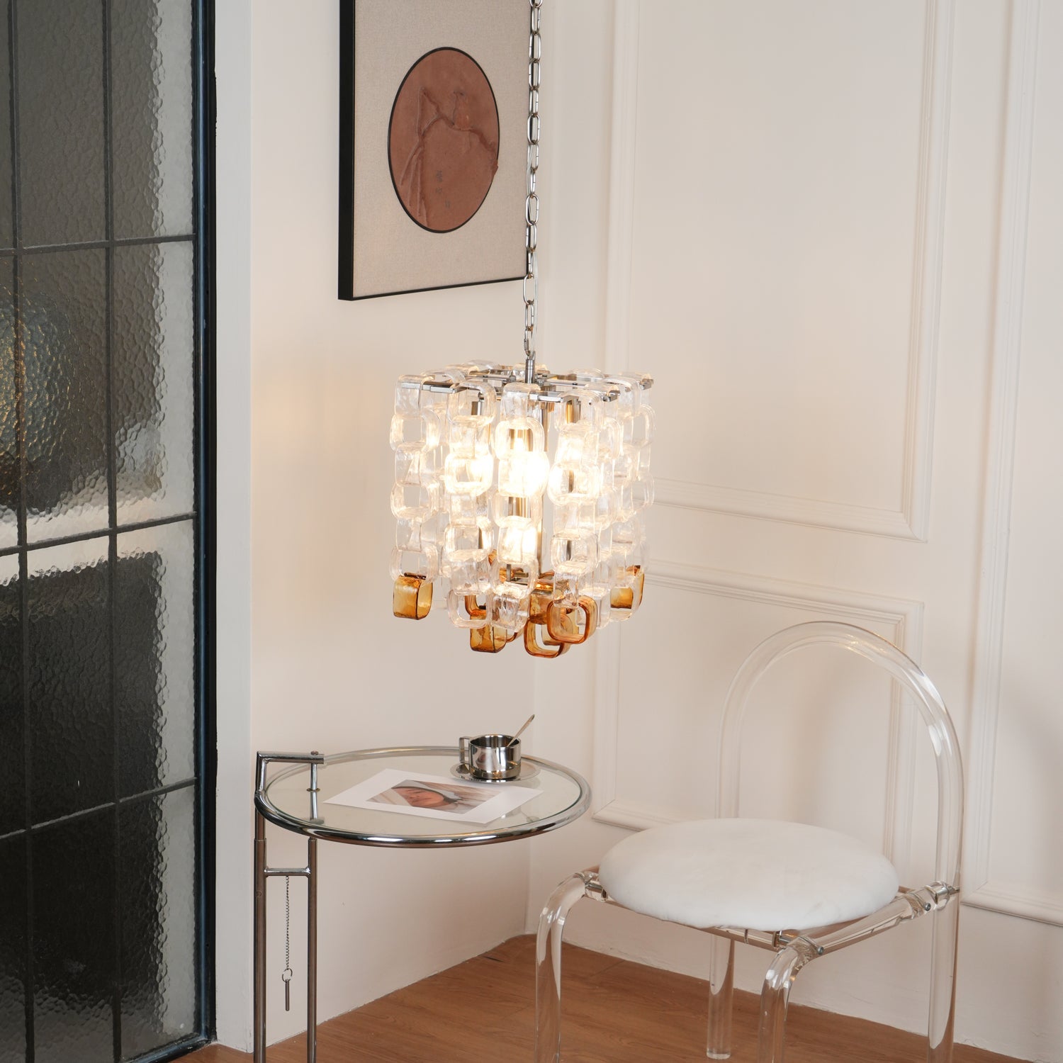 Glass Poliarte Interlocking Chandelier