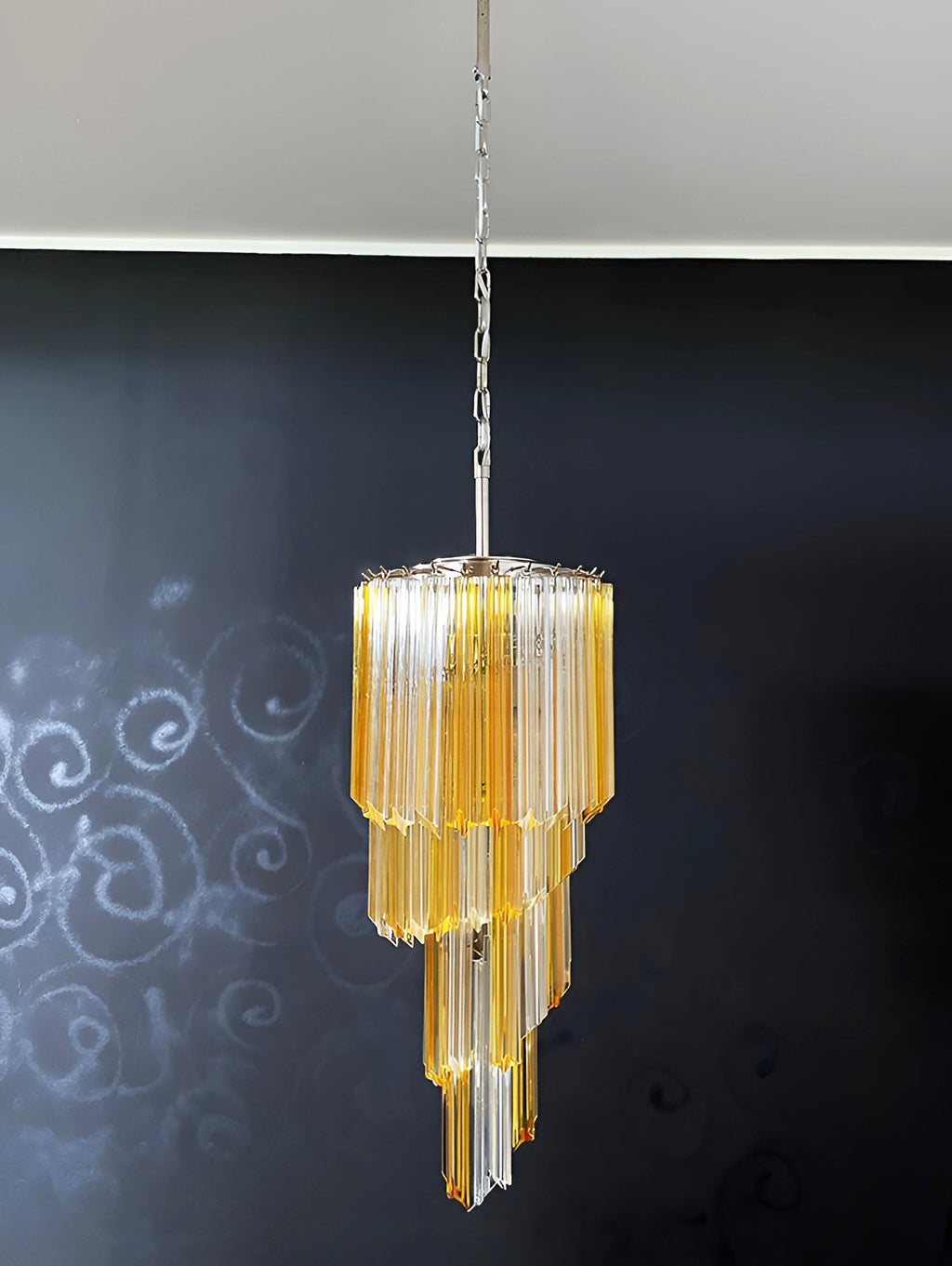 Spiral Prism Glass Chandelier