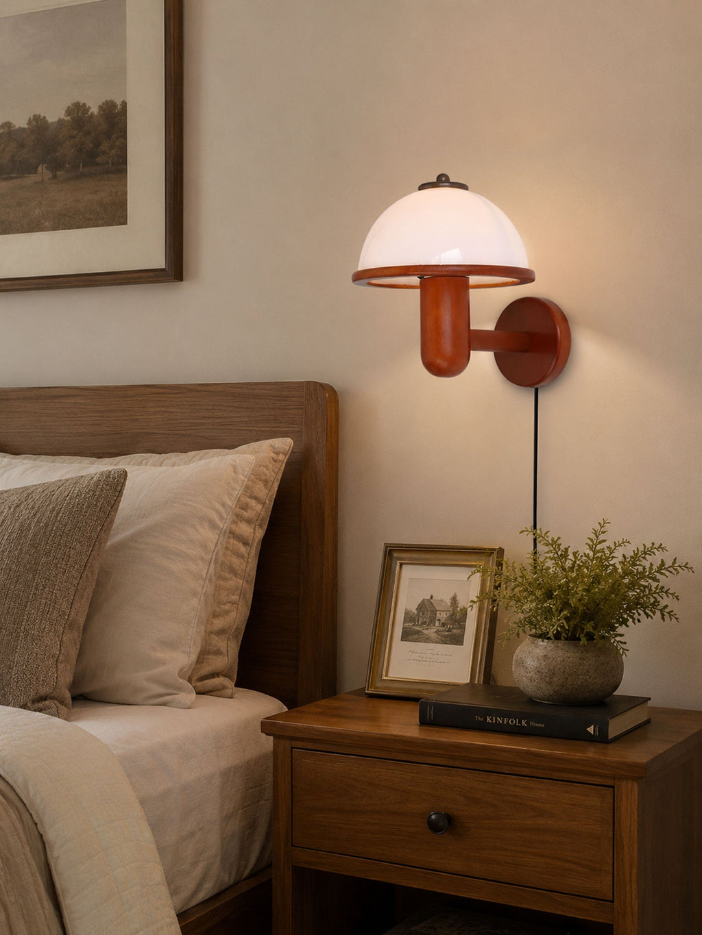 Mushroom Wood Wall Lamp