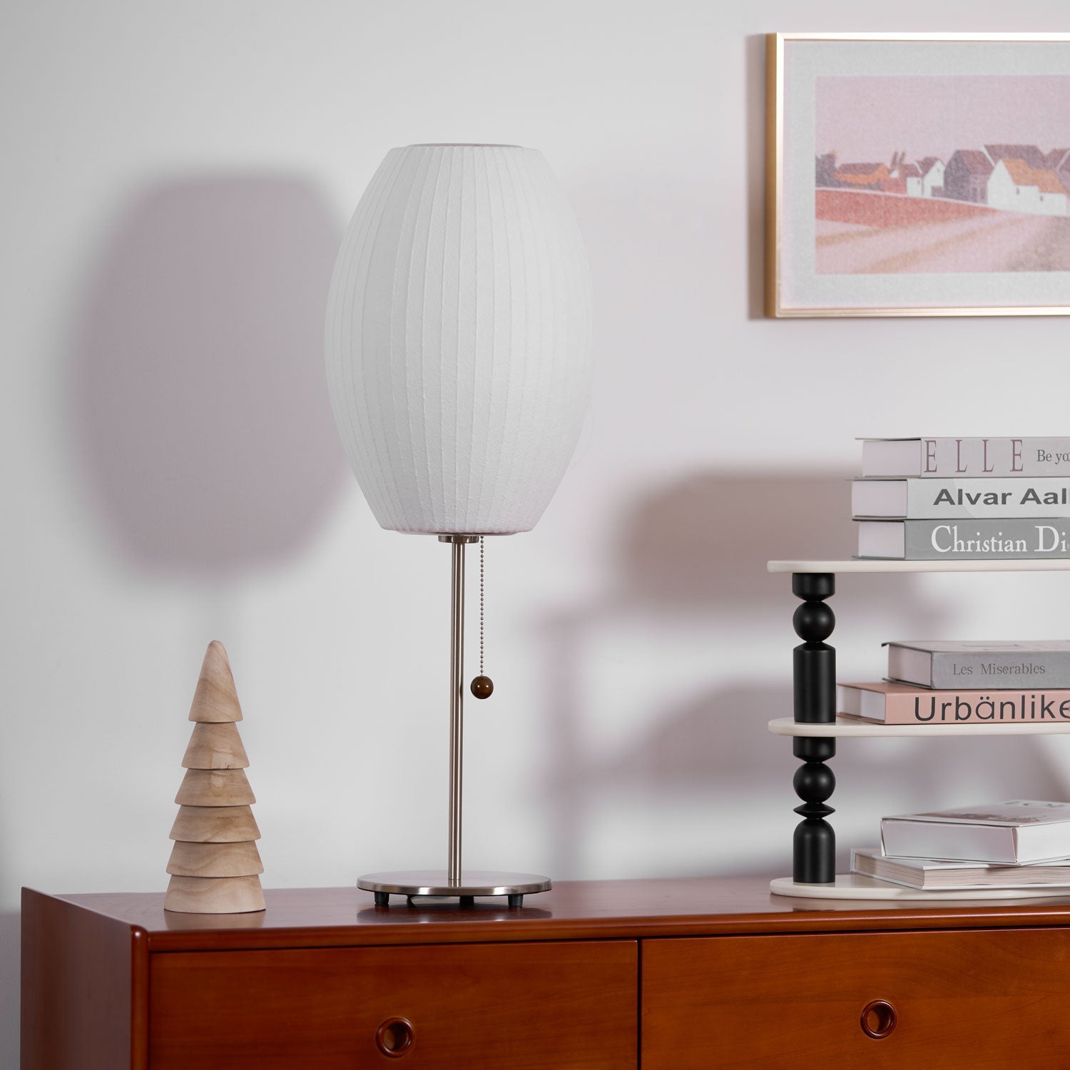 Faux Silk Bubble Table Lamp