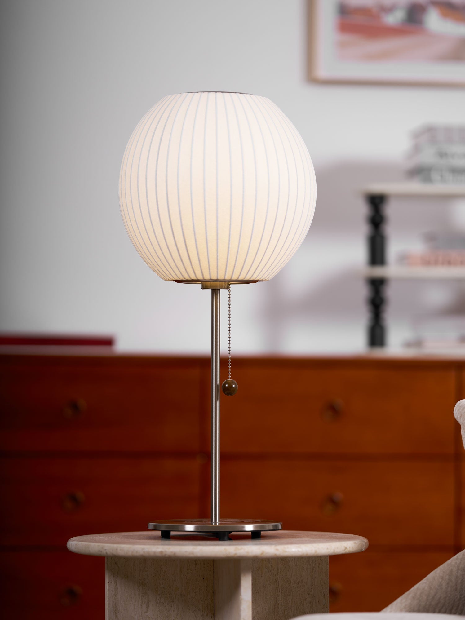 Faux Silk Bubble Table Lamp