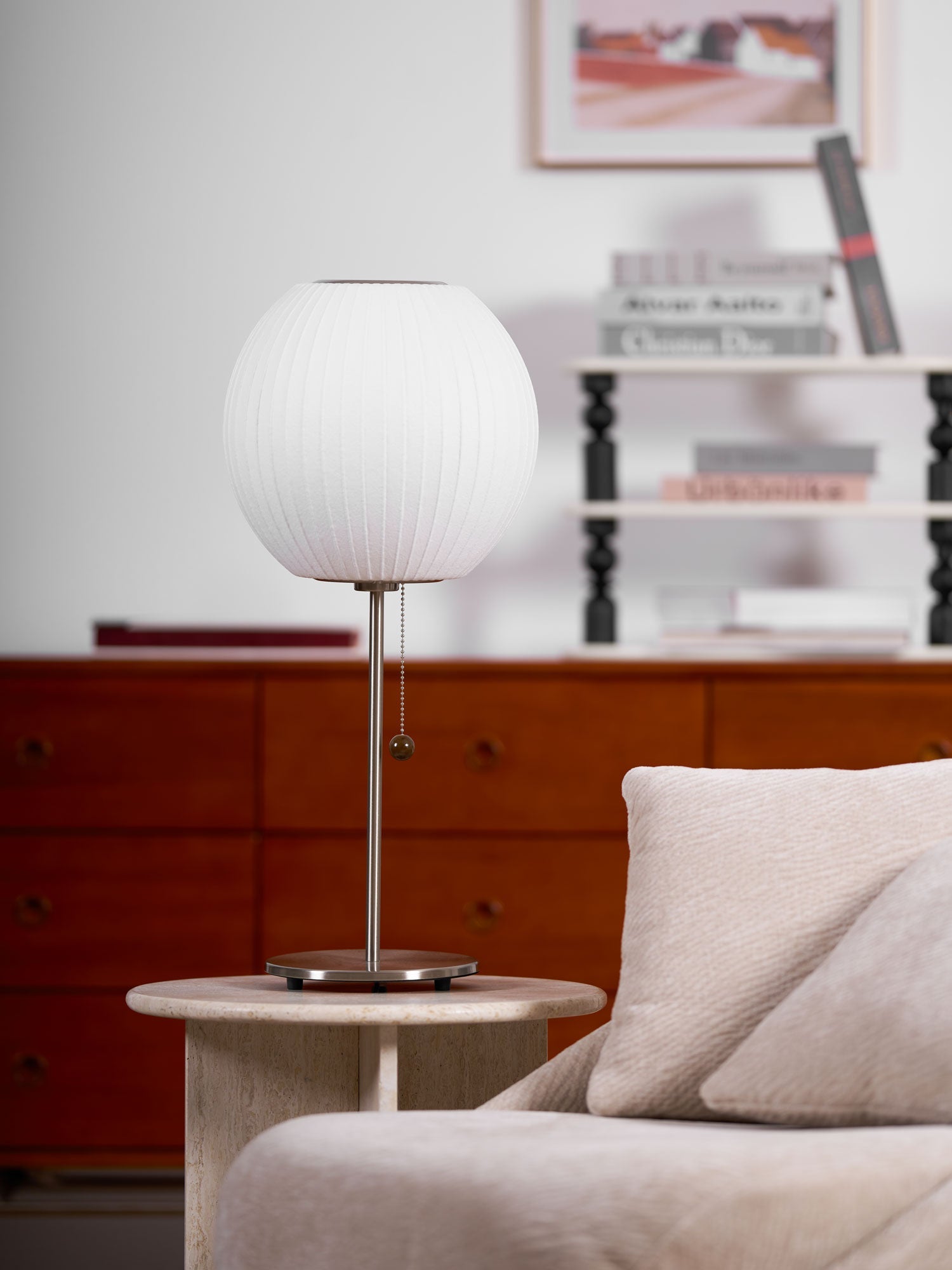 Faux Silk Bubble Table Lamp
