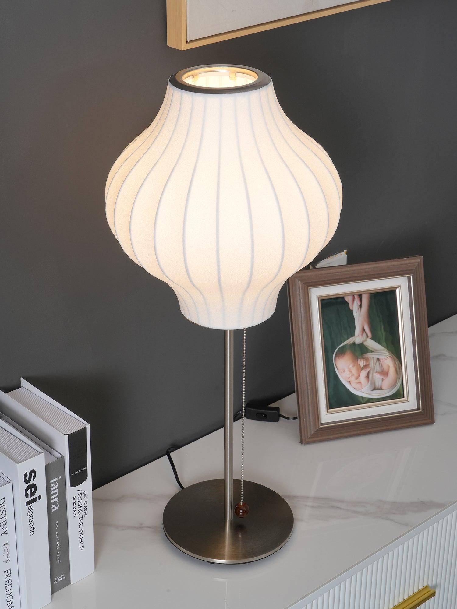 Faux Silk Bubble Table Lamp