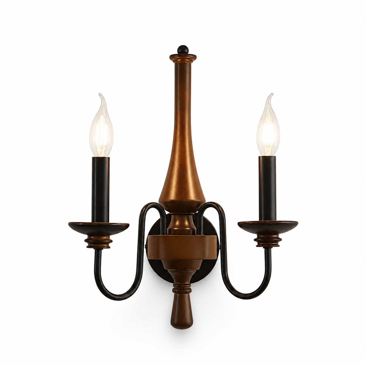Newel Turned Wood Candle Sconce