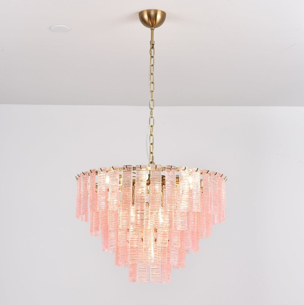 Opalora Pink Glass Chandelier